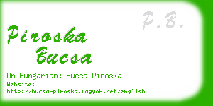 piroska bucsa business card